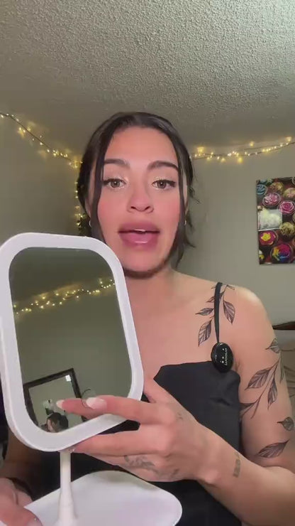 Espejo de Maquillaje LED de Escritorio con Soporte Ajustable